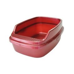 Туалет для кошек Homecat "De Luxe" с бортиком (цвет: красный перламутр), 53x39x23 см