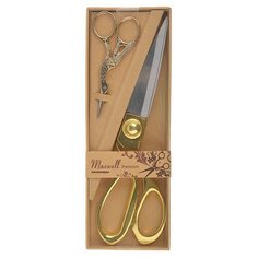 Ножницы Maxwell premium, 9 см, 20 см, цвет: золото, 2 штуки, арт. 111565