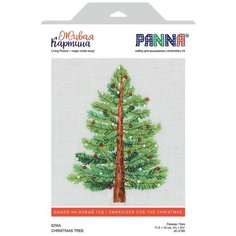 Набор для вышивания в смешанной технике Panna "Живая картина. Елка", 11,5x14 см, арт. JK-2190