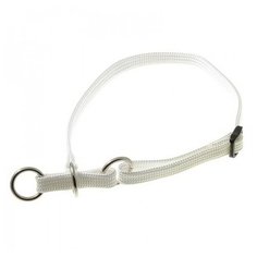 Ошейник-удавка ZooOne полуудавка на 3-х кольцах, обхват шеи 25-39 см белый