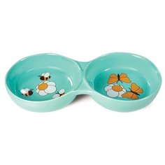 Миска двойная керамическая Triol "Лето", 2x200 мл