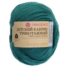 Пряжа Пехорка "Детский каприз трикотажный", 400 метров, 5 мотков по 50 грамм, цвет: 1152 зеленая бирюза