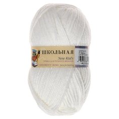 Пряжа Пехорка "Школьная", 150 метров, 5 мотков по 50 грамм, цвет: 01 белый