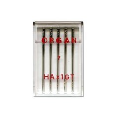 Иглы для бытовых швейных машин "Organ Needles" (для шелка), №55, 5 штук, арт. HA-1GT