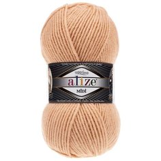 Пряжа для вязания Ализе Superlana midi (25% шерсть, 75% акрил) 5х100г/170м цв.502 крем карамель ALIZE SUPER. MIDI.502