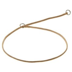 V.I.Pet. Ошейник-удавка с двумя кольцами, круглый, цвет: золотой, 3 мм x 55 см Zoo One