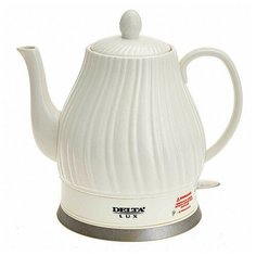 Чайник электрический "Delta Lux", 1500 Вт, 1,5 л, цвет: белый, артикул DE-1006
