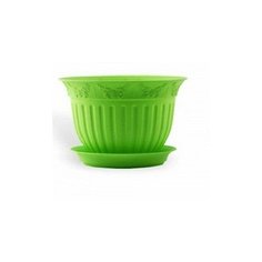 Горшок "Виноград" с поддоном, 1,6 литра (зеленый) Техпласт