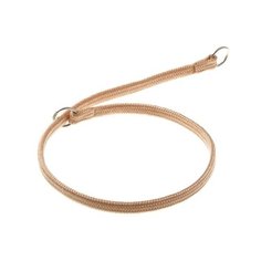 Ошейник-удавка ZooOne с лента-чулок с 2-я кольцами 7 мм, длина ошейника 55 см бежевый