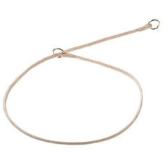 Ошейник-удавка ZooOne с 2-я кольцами круглый 3мм, длина ошейника 55 см слоновая кость