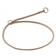 Ошейник-удавка ZooOne с 2-я кольцами круглый 3мм, длина ошейника 40 см кэмел