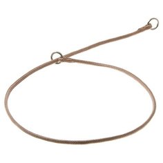 Ошейник-удавка ZooOne с 2-я кольцами круглый 3мм, длина ошейника 55 см кэмел