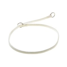 Ошейник-удавка ZooOne с лента-чулок с 2-я кольцами 7 мм, длина ошейника 60 см белый