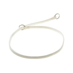 Ошейник-удавка ZooOne лента-чулок с 2-я кольцами 7 мм, длина ошейника 45 см белый