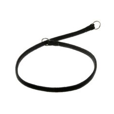 Ошейник-удавка ZooOne лента-чулок с 2-я кольцами 7 мм, длина ошейника 40 см черный