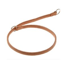 Ошейник-удавка ZooOne лента-чулок с 2-я кольцами 7 мм, длина ошейника 50 см светло-коричневый