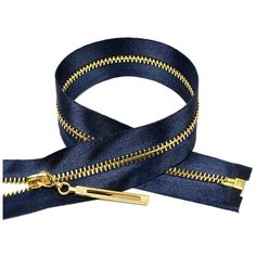 Молния металлическая, №3, атласная тесьма, 70 см, цвет: F330 синий (10 молний в комплекте) Ideal