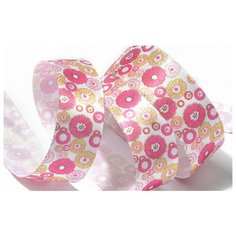 Лента атласная с рисунком "Ideal", 25 мм, 10 м