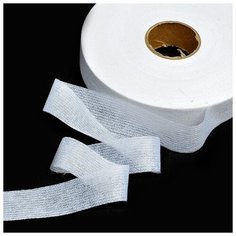 Лента нитепрошивная клеевая по долевой, цвет: белый, 25 мм x 100 м, арт. 4725W Ideal
