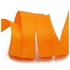 Лента репсовая в рубчик "Ideal", 25 мм x 27,42 метра, цвет оранжевый