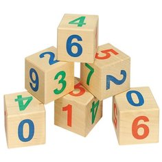 Кубики из дерева "Веселый счет", 6 штук Pelsi