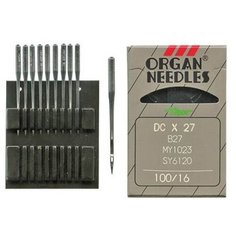 Набор игл для оверлочных промышленных швейных машин Organ Needles №100, 10 штук, арт. DCx27