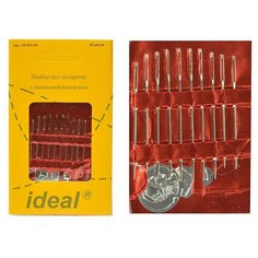 Иглы для шитья "Ideal. Ассорти", с нитковдевателем, 10 игл, арт. ID-HN-09 (5 упаковок в комплекте)