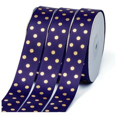 Лента репсовая "Горошек", цвет: фиолетовый, 25 мм x 27,4 м, арт. LDRG476 Ideal