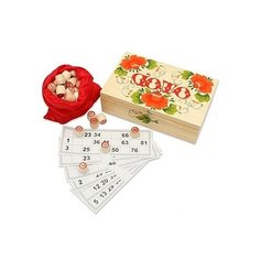 Настольная игра "Русское лото в деревянном расписном сундучке" Рыжий кот