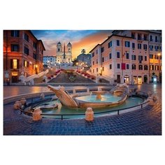 Раскраска по номерам на картоне "Площадь испании. Италия", формат А3 Рыжий кот