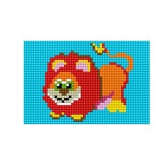 Алмазная мозаика "Львёнок", 10х15 см (с подрамником, с полным заполнением) Рыжий кот