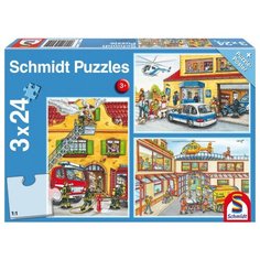Пазл "Спецслужбы (пожарные и полиция)", 3х24 элемента Schmidt