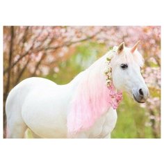 Алмазная мозаика "Белый единорог", блестящая, 30х40 см Рыжий кот