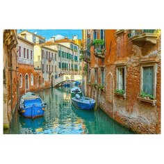 Алмазная мозаика, блестящая "Венецианский канал", 30х40 см (с подрамником, с полным заполнением) Рыжий кот
