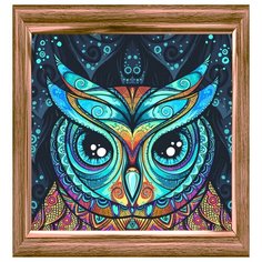 Алмазная мозаика "Узорчатая сова", 30х30 см Рыжий кот