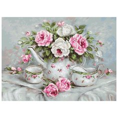 Набор для вышивания "Чайный сервиз и розы", 30х22 см Luca S