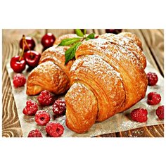 Алмазная мозаика "Круассаны с ягодами", 20х30 см Алмазное хобби