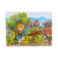 Деревянная пазл-рамка "Ферма", 30 элементов, 20x30 см Рыжий кот