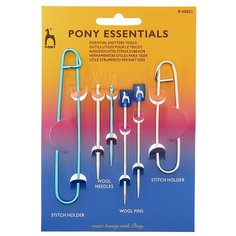 Набор для вязания: 2 булавки петлесъемных, 2 иглы для шерсти, 2 булавки для шерсти Pony
