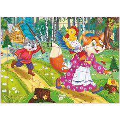Пазл "Кот, петух и лиса", 12 деталей Учитель