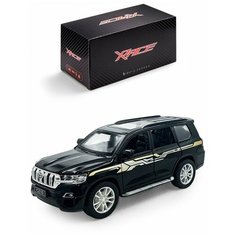Детская инерционная металлическая машинка Serinity Toys, модель Toyota Prado, с открывающимися дверями, со светом и звуком, темно-черный