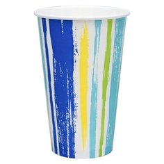 Набор стаканов с рисунком для холодных напитков "Полоски", картон (5 штук по 0,5 л) Мистерия