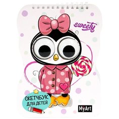 Скетчбук Проф-Пресс Пингвин 20 х 15 см, , 80 л.