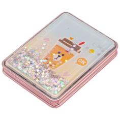 Зеркало косметическое карманное Михи Михи Мишка Ice Tea с блестками бежевый/голубой