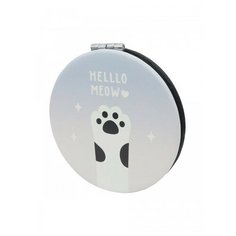 Зеркало косметическое карманное Михи Михи Кошачья лапа круглое белый/черный