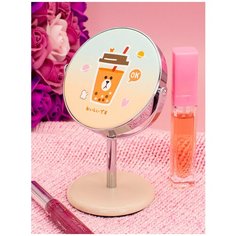 Зеркало косметическое настольное Михи Михи Мишка Ice Tea (MM10295) бежевый/голубой