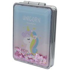 Зеркало косметическое карманное Михи Михи Единорог Beautiful (MM07633) голубой