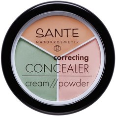 Sante Консилер корректирующий 3в1 Cream // powder, оттенок зеленый/розовый/бежевый
