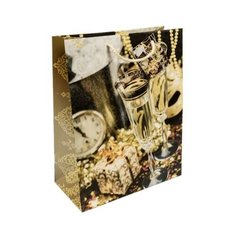 Пакет бумажный "Золотые бокалы", 26x32,4x12,7 см Феникс Present
