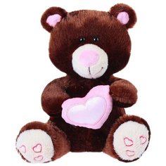 Мягкая игрушка Maxitoys Мишка влюблённый коричневый 22 см